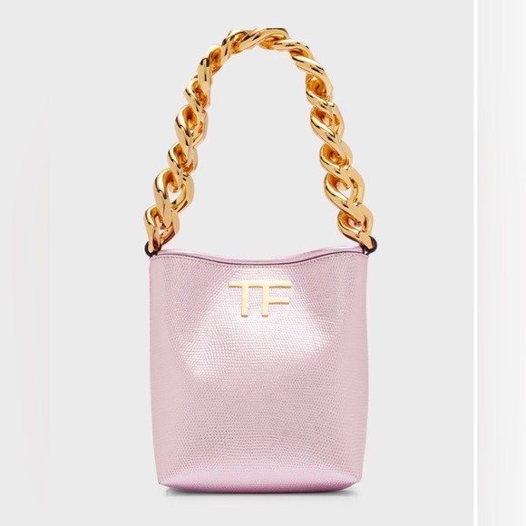 TOM FORD NWT
TF Mini Metallic Lizard-Print
Chain Top-Handle Bag - Picture 2 of 9